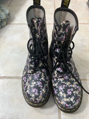 Dr. Martens 1460 Black Mini Tydee Floral Combat Boot